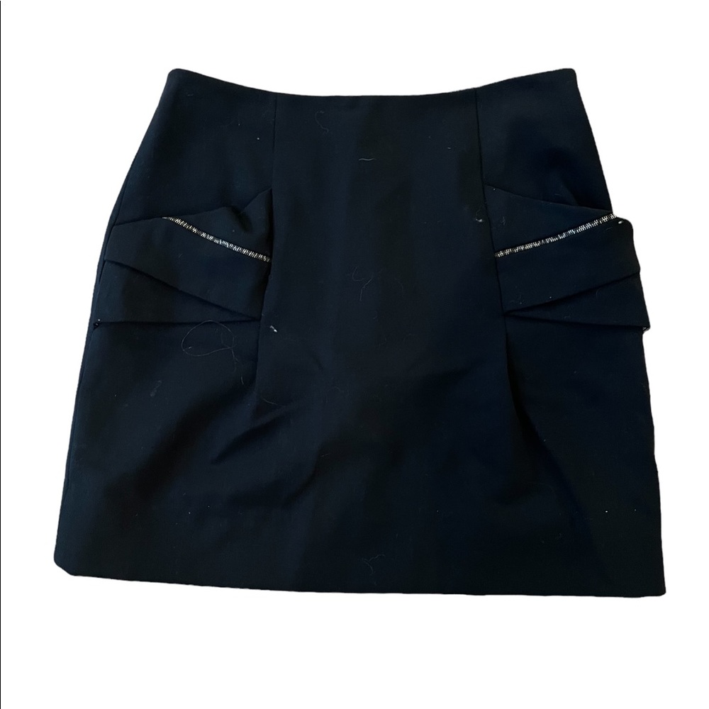 Lela Rose black mini skirt with pocket details